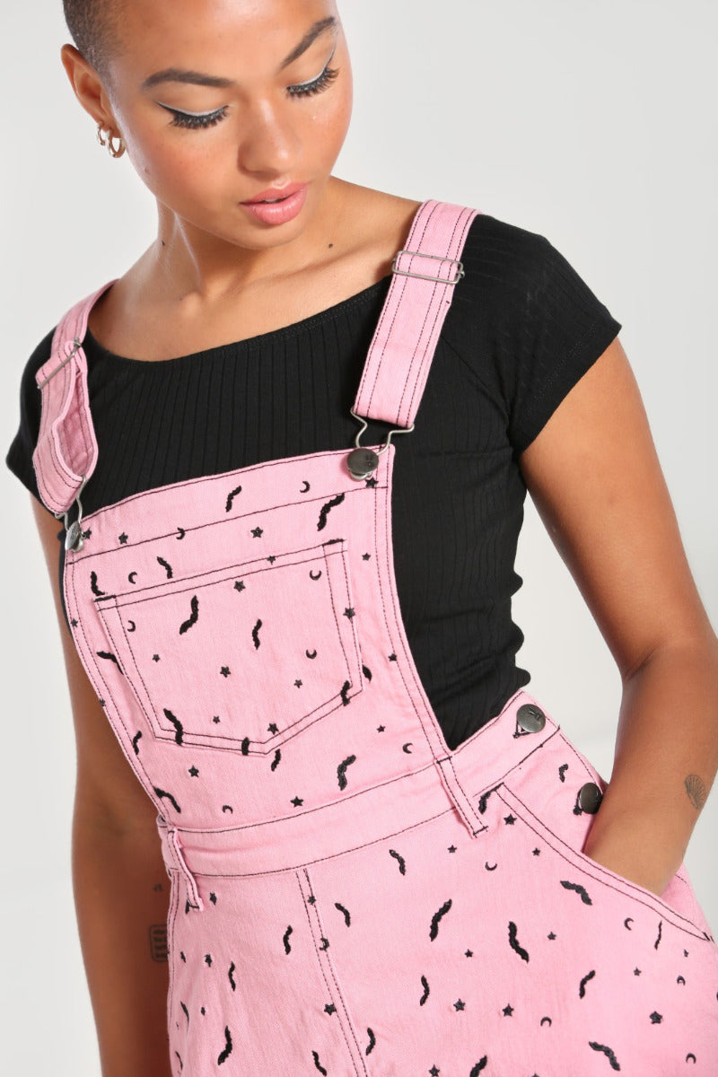 Bat Pinafore Dress - Pink