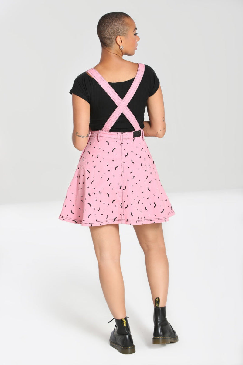 Bat Pinafore Dress - Pink