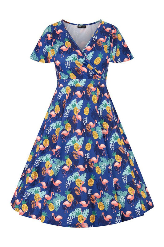 Classic Tropical Flamingo Lyra Dress