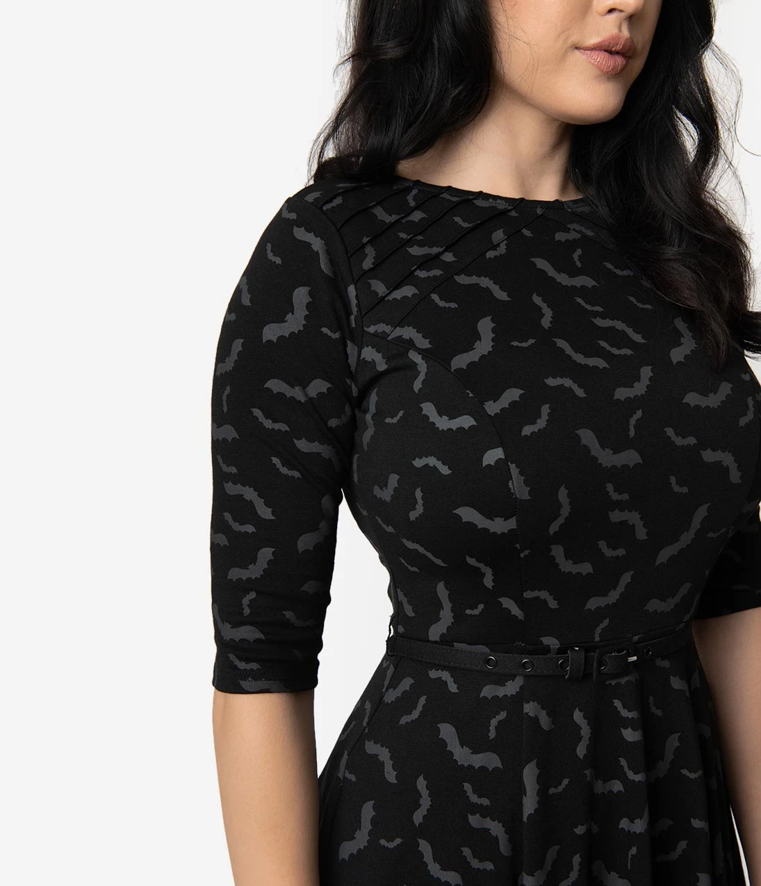 Bats Print Stephanie Fit & Flare Dress